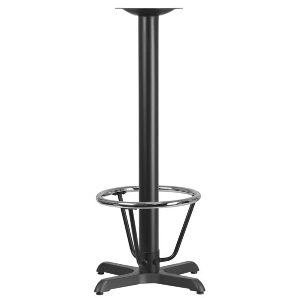 Wholesale 22'' x 22'' Restaurant Table X-Base with 3'' Dia. Bar Height Column and Foot Ring