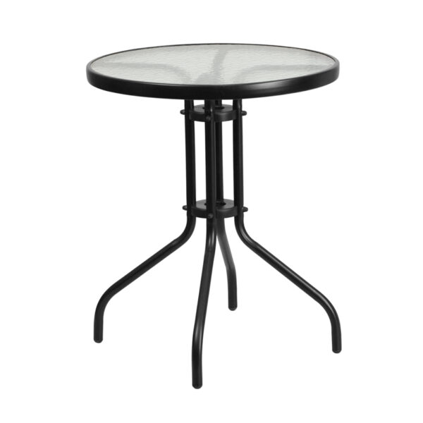 Wholesale 23.75'' Round Tempered Glass Metal Table