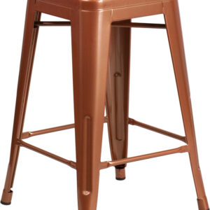 Wholesale 24'' High Backless Copper Indoor-Outdoor Counter Height Stool