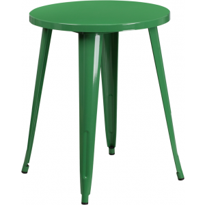 Wholesale 24'' Round Green Metal Indoor-Outdoor Table