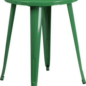 Wholesale 24'' Round Green Metal Indoor-Outdoor Table