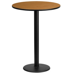 Wholesale 24'' Round Natural Laminate Table Top with 18'' Round Bar Height Table Base