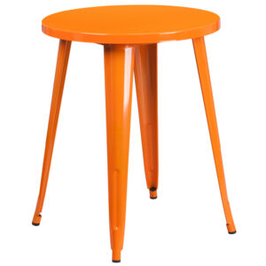 Wholesale 24'' Round Orange Metal Indoor-Outdoor Table