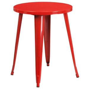 Wholesale 24'' Round Red Metal Indoor-Outdoor Table