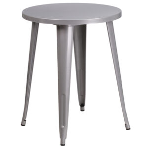 Wholesale 24'' Round Silver Metal Indoor-Outdoor Table