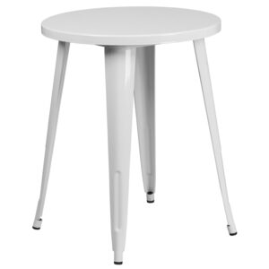 Wholesale 24'' Round White Metal Indoor-Outdoor Table