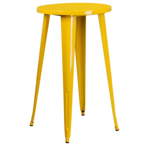 Wholesale 24'' Round Yellow Metal Indoor-Outdoor Bar Height Table