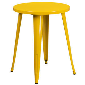 Wholesale 24'' Round Yellow Metal Indoor-Outdoor Table
