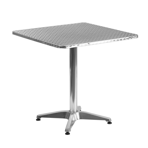 Wholesale 27.5'' Square Aluminum Indoor-Outdoor Table with Base