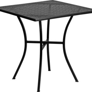 Wholesale 28'' Square Black Indoor-Outdoor Steel Patio Table