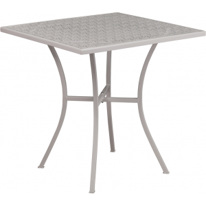 Wholesale 28'' Square Light Gray Indoor-Outdoor Steel Patio Table