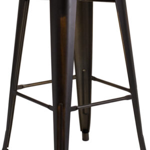 Wholesale 30'' High Backless Distressed Copper Metal Indoor-Outdoor Barstool
