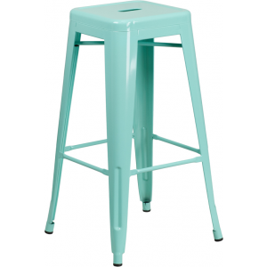 Wholesale 30'' High Backless Mint Green Indoor-Outdoor Barstool