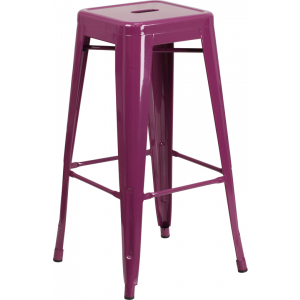 Wholesale 30'' High Backless Purple Indoor-Outdoor Barstool