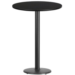 Wholesale 30'' Round Black Laminate Table Top with 18'' Round Bar Height Table Base