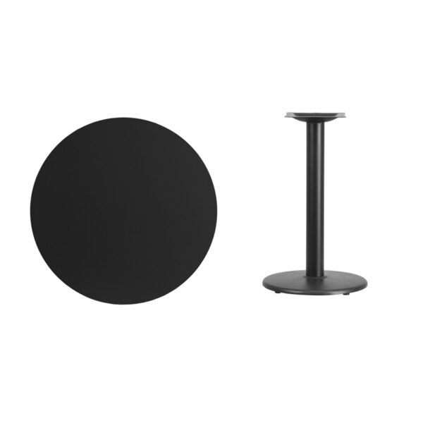 Lowest Price 30'' Round Black Laminate Table Top with 18'' Round Table Height Base