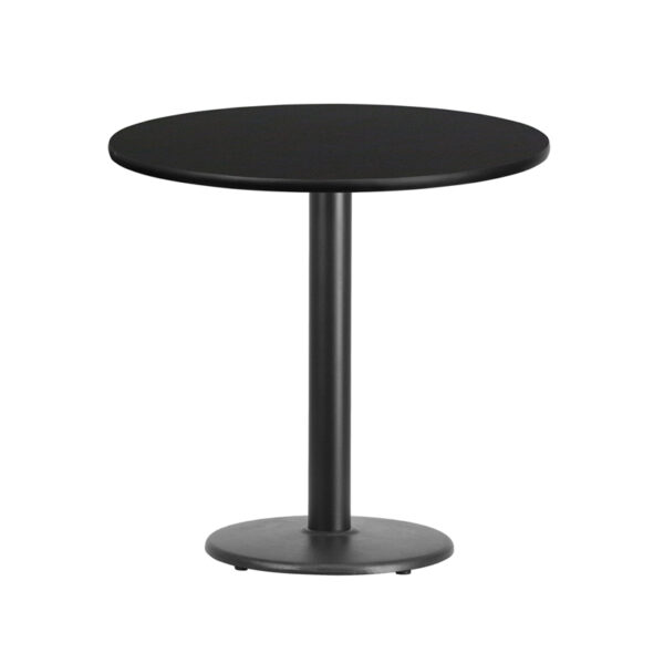 Wholesale 30'' Round Black Laminate Table Top with 18'' Round Table Height Base