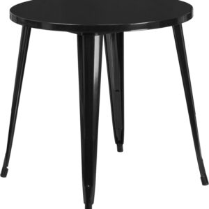 Wholesale 30'' Round Black Metal Indoor-Outdoor Table