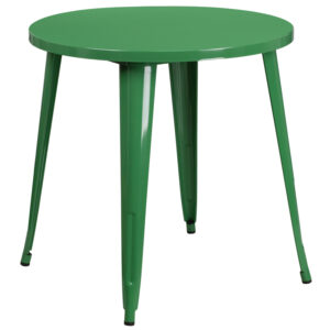 Wholesale 30'' Round Green Metal Indoor-Outdoor Table