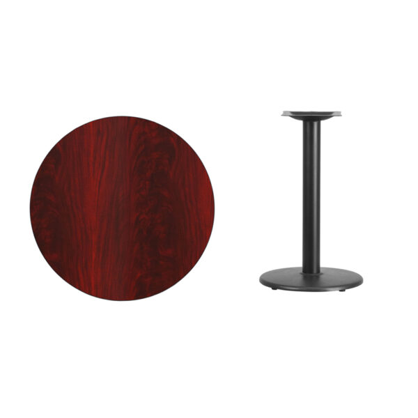 Lowest Price 30'' Round Mahogany Laminate Table Top with 18'' Round Table Height Base