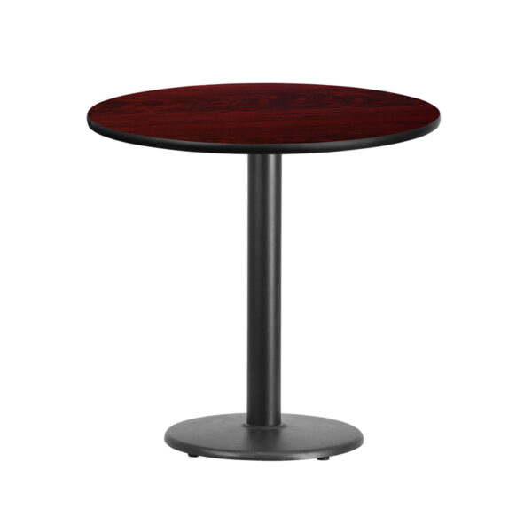 Wholesale 30'' Round Mahogany Laminate Table Top with 18'' Round Table Height Base