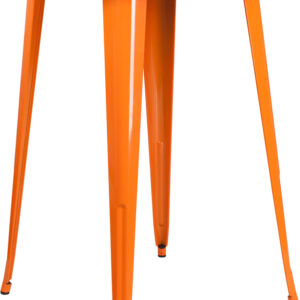 Wholesale 30'' Round Orange Metal Indoor-Outdoor Bar Height Table