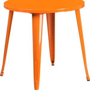 Wholesale 30'' Round Orange Metal Indoor-Outdoor Table