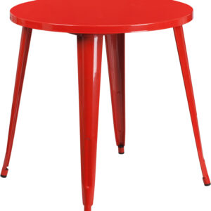 Wholesale 30'' Round Red Metal Indoor-Outdoor Table