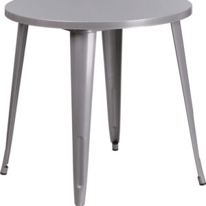 Wholesale 30'' Round Silver Metal Indoor-Outdoor Table