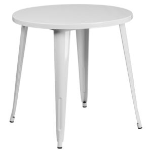 Wholesale 30'' Round White Metal Indoor-Outdoor Table