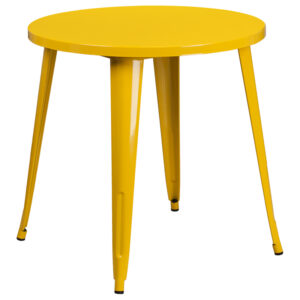 Wholesale 30'' Round Yellow Metal Indoor-Outdoor Table