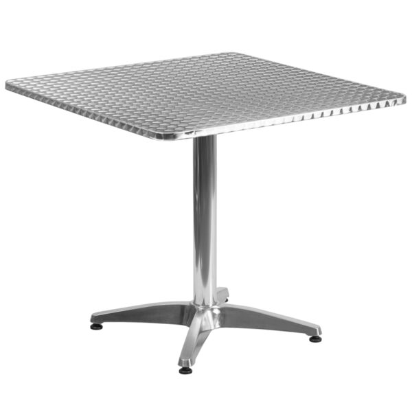 Wholesale 31.5'' Square Aluminum Indoor-Outdoor Table with Base
