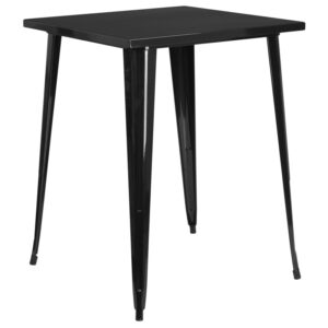 Wholesale 31.5'' Square Black Metal Indoor-Outdoor Bar Height Table