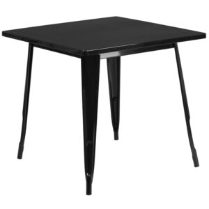Wholesale 31.5'' Square Black Metal Indoor-Outdoor Table