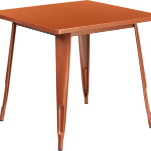 Wholesale 31.5'' Square Copper Metal Indoor-Outdoor Table