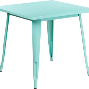 Wholesale 31.5'' Square Mint Green Metal Indoor-Outdoor Table