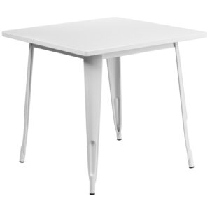 Wholesale 31.5'' Square White Metal Indoor-Outdoor Table