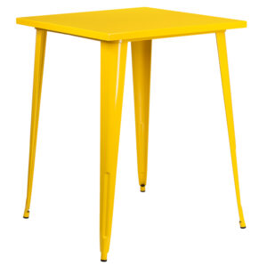 Wholesale 31.5'' Square Yellow Metal Indoor-Outdoor Bar Height Table