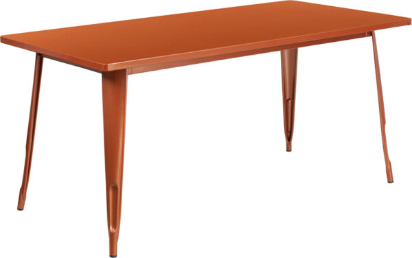 Wholesale 31.5'' x 63'' Rectangular Copper Metal Indoor-Outdoor Table