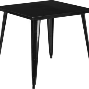 Wholesale 31.75'' Square Black Metal Indoor-Outdoor Table