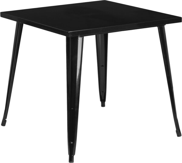 Wholesale 31.75'' Square Black Metal Indoor-Outdoor Table