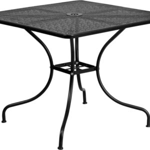 Wholesale 35.5'' Square Black Indoor-Outdoor Steel Patio Table