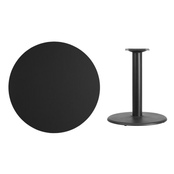 Lowest Price 36'' Round Black Laminate Table Top with 24'' Round Table Height Base