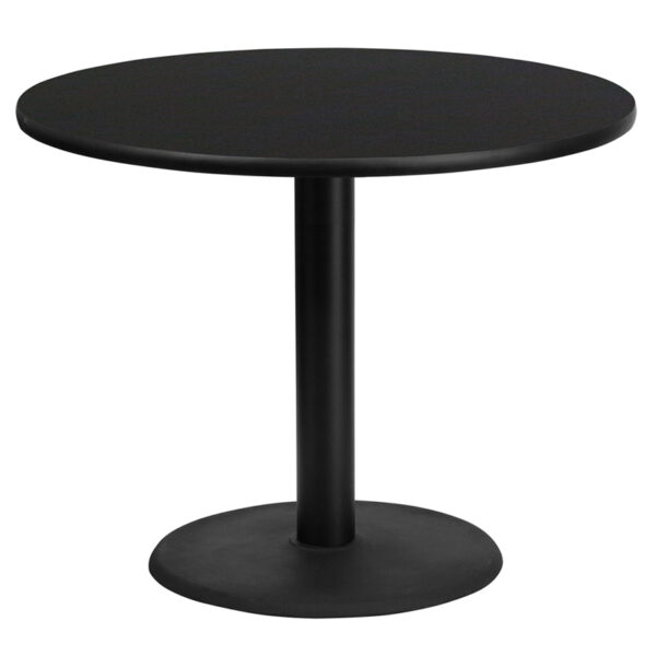Wholesale 36'' Round Black Laminate Table Top with 24'' Round Table Height Base