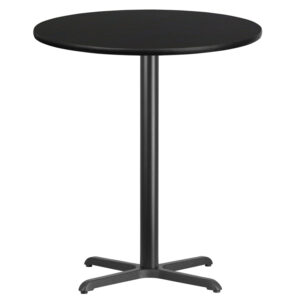 Wholesale 36'' Round Black Laminate Table Top with 30'' x 30'' Bar Height Table Base