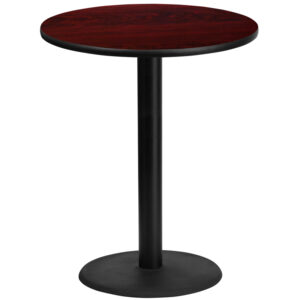 Wholesale 36'' Round Mahogany Laminate Table Top with 24'' Round Bar Height Table Base