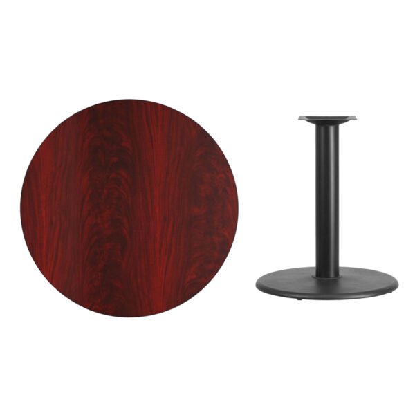 Lowest Price 36'' Round Mahogany Laminate Table Top with 24'' Round Table Height Base