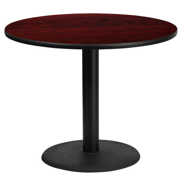 Wholesale 36'' Round Mahogany Laminate Table Top with 24'' Round Table Height Base