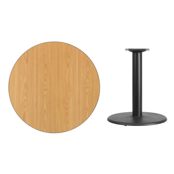 Lowest Price 36'' Round Natural Laminate Table Top with 24'' Round Table Height Base