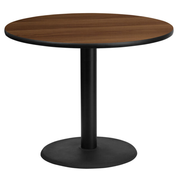 Wholesale 36'' Round Walnut Laminate Table Top with 24'' Round Table Height Base